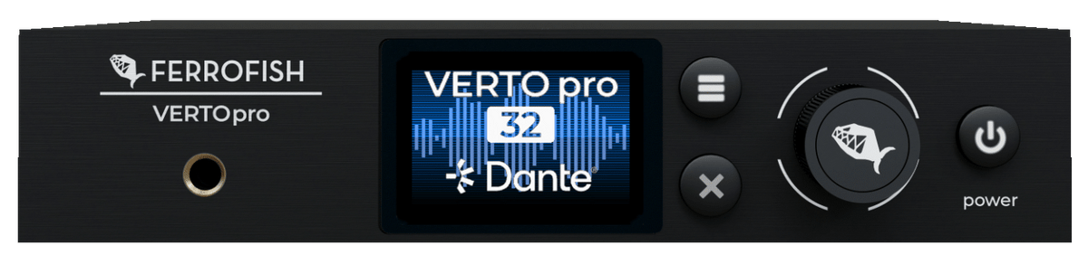 Ferrofish VERTOpro 32 front panel with color display