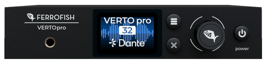 Ferrofish VERTOpro 32 front panel with color display